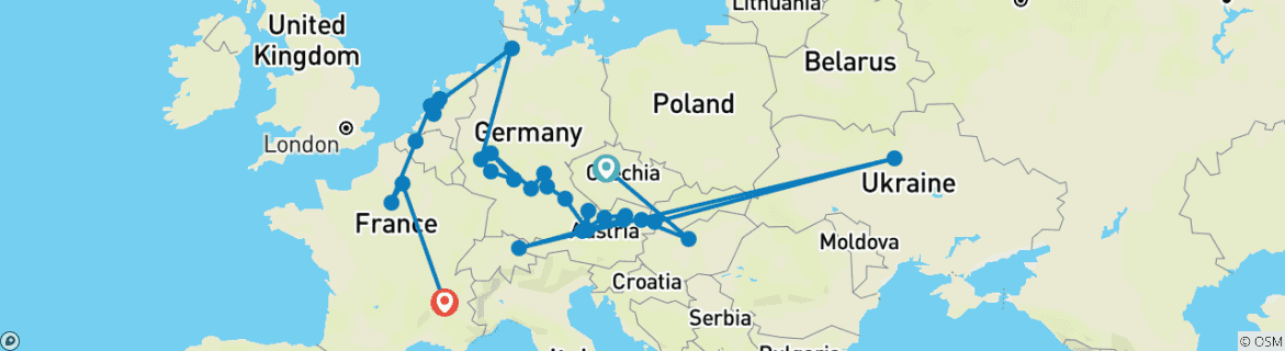 Imagen de un mapa que muestra la ruta del circuito
