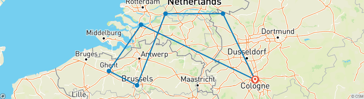 Image d'une carte montrant l'itinéraire du circuit