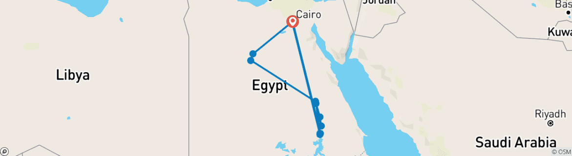 Foto van een kaart met de route van de rondreis