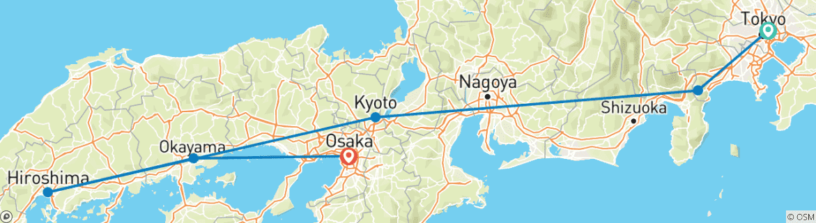 Image d'une carte montrant l'itinéraire du circuit