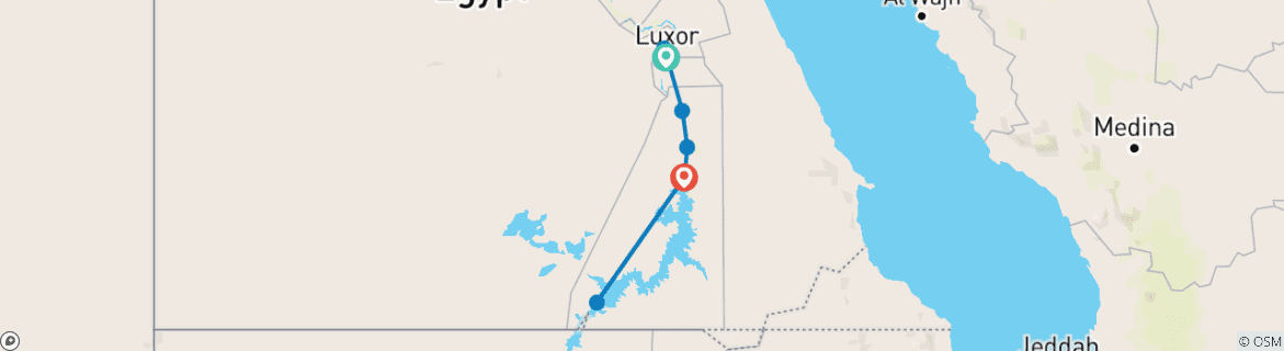Image d'une carte montrant l'itinéraire du circuit