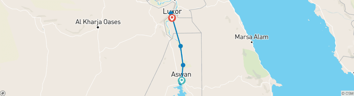 Foto van een kaart met de route van de rondreis