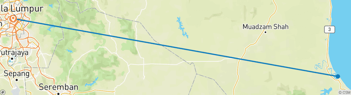 Image d'une carte montrant l'itinéraire du circuit