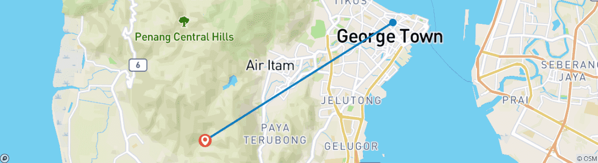 Image d'une carte montrant l'itinéraire du circuit