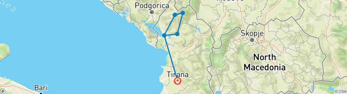 Image d'une carte montrant l'itinéraire du circuit