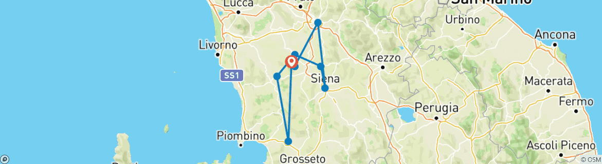 Imagen de un mapa que muestra la ruta del circuito