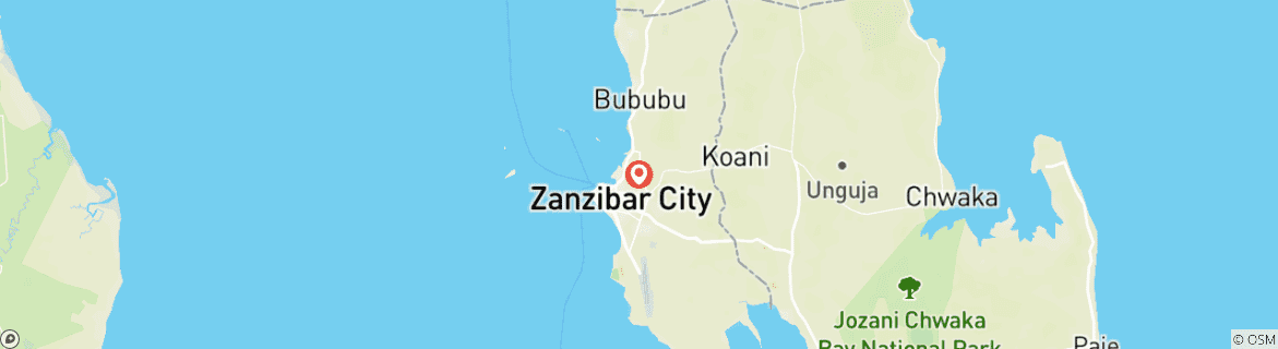 Mapa de Vacaciones de 7 días en la playa de Zanzíbar