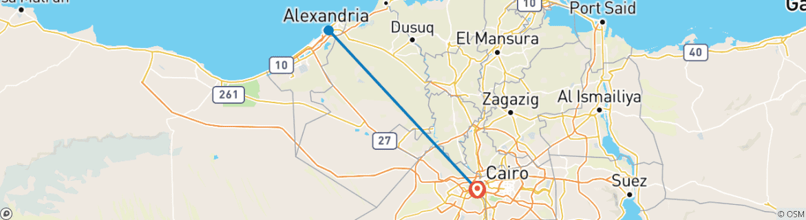 Karte mit der Reiseroute