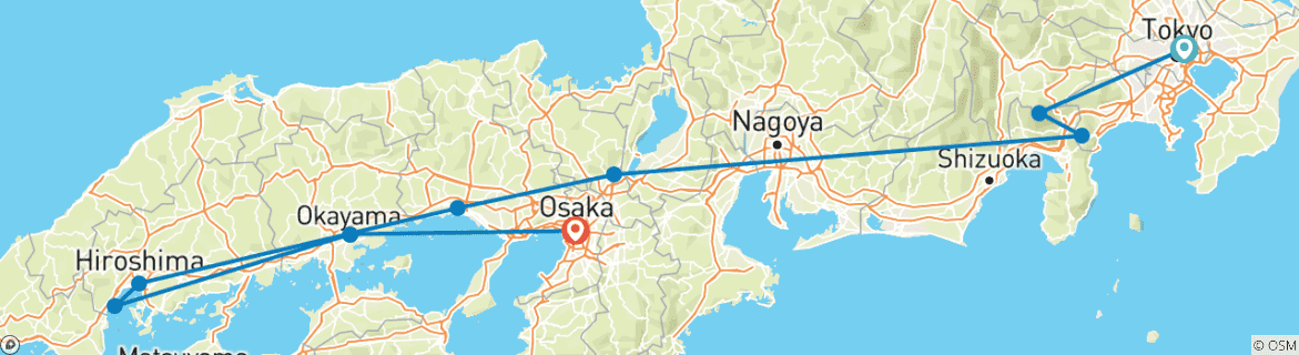 Image d'une carte montrant l'itinéraire du circuit