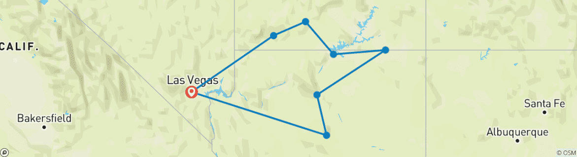 Image d'une carte montrant l'itinéraire du circuit
