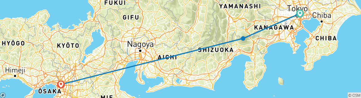 Image d'une carte montrant l'itinéraire du circuit