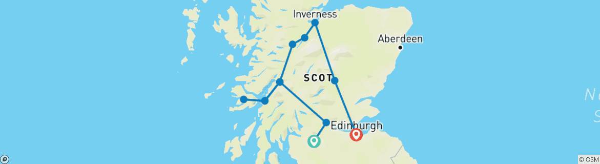 Image d'une carte montrant l'itinéraire du circuit