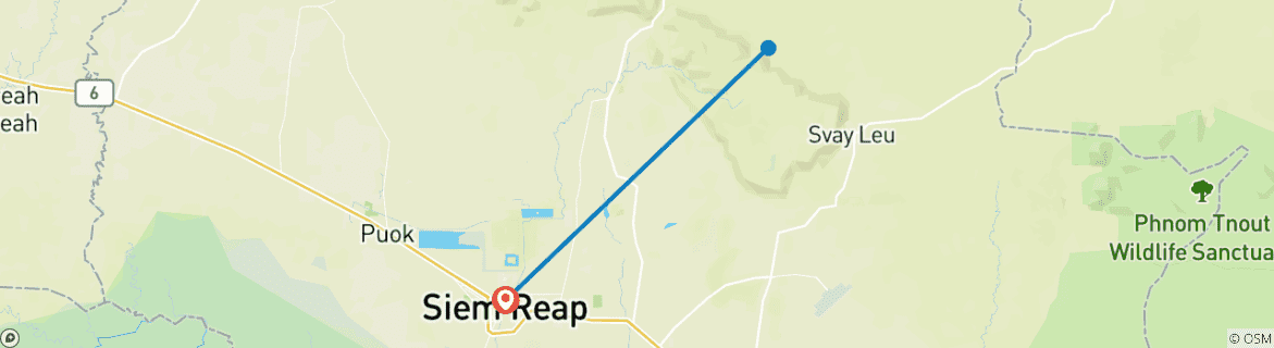 Foto van een kaart met de route van de rondreis