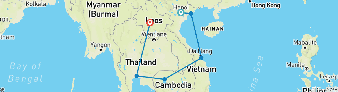 Imagen de un mapa que muestra la ruta del circuito