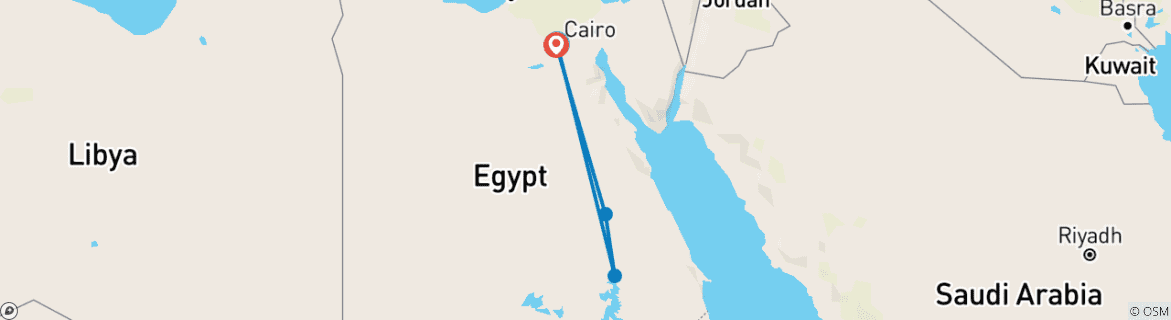 Foto van een kaart met de route van de rondreis