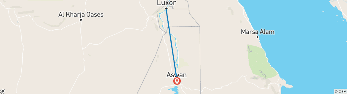 Karte mit der Reiseroute