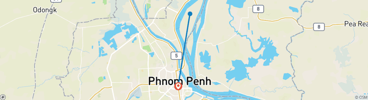 Karte mit der Reiseroute