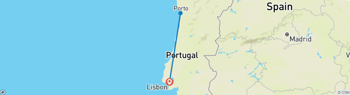 Image d'une carte montrant l'itinéraire du circuit