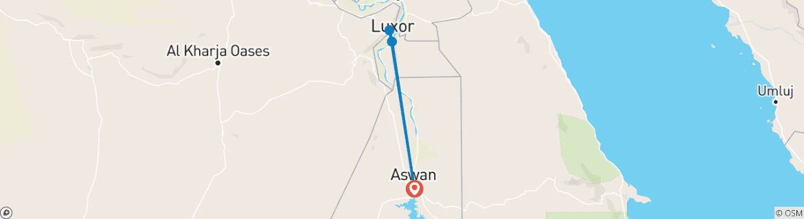 Image d'une carte montrant l'itinéraire du circuit