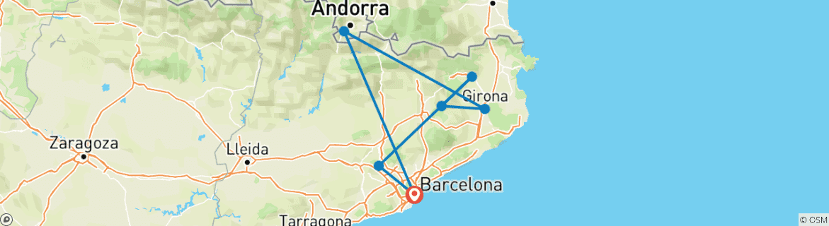 Image d'une carte montrant l'itinéraire du circuit