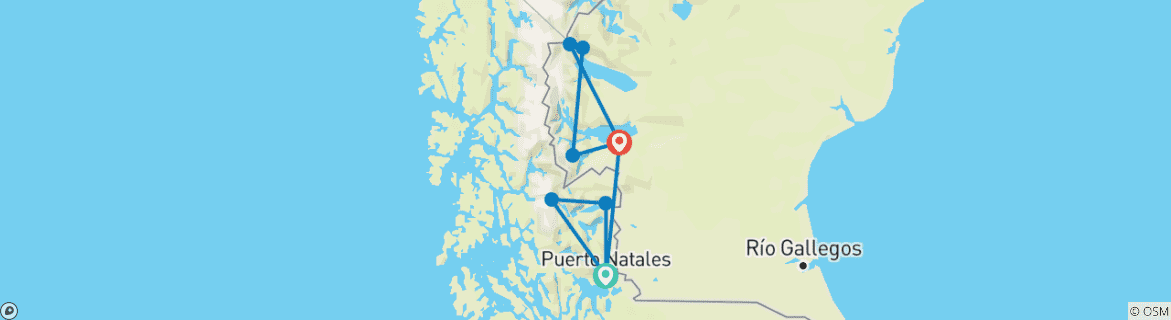 Image d'une carte montrant l'itinéraire du circuit