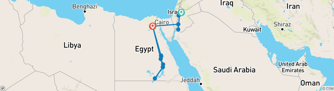Image d'une carte montrant l'itinéraire du circuit