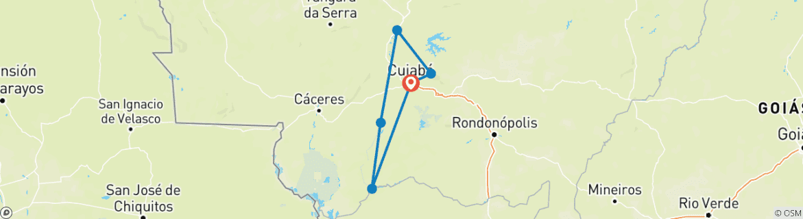 Karte von Nördliches Pantanal Rund