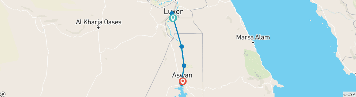 Karte mit der Reiseroute