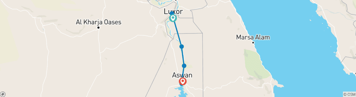 Foto van een kaart met de route van de rondreis