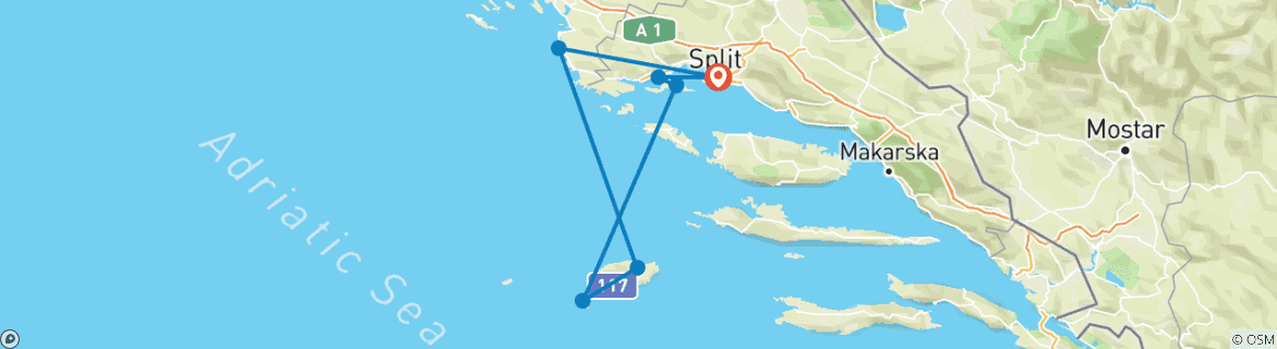 Karte mit der Reiseroute