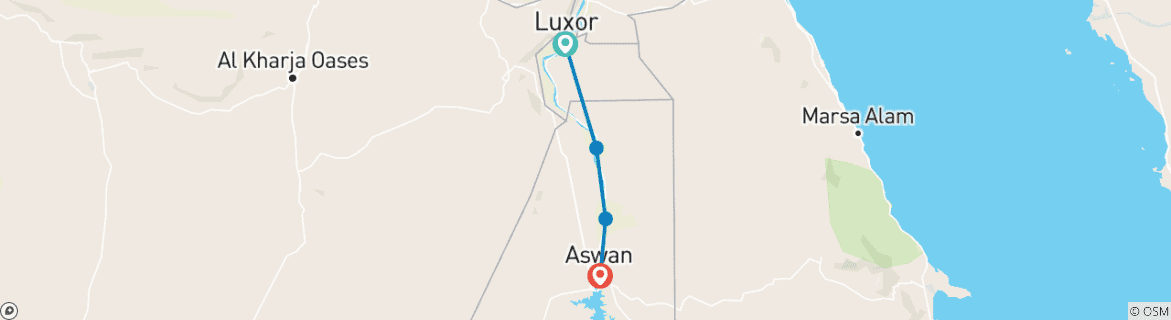 Karte mit der Reiseroute