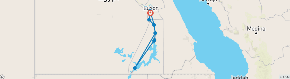 Karte mit der Reiseroute