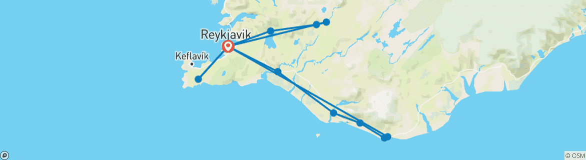 Image d'une carte montrant l'itinéraire du circuit