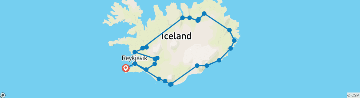Image d'une carte montrant l'itinéraire du circuit