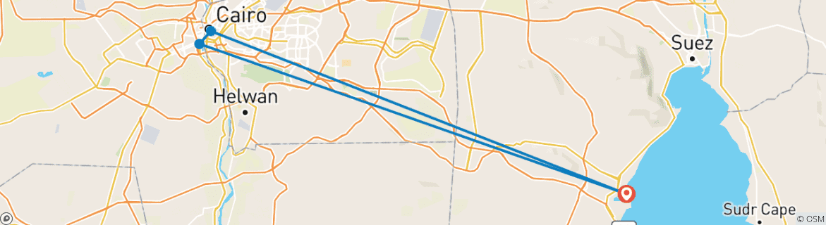 Foto van een kaart met de route van de rondreis