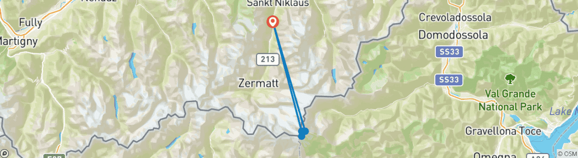 Image d'une carte montrant l'itinéraire du circuit