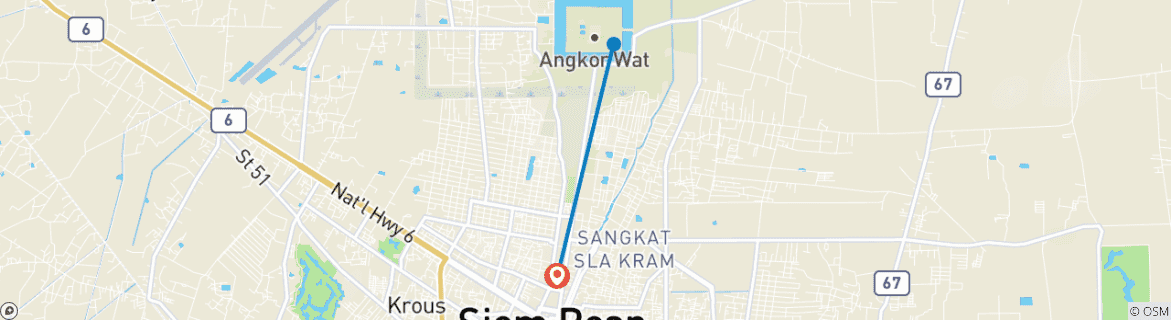 Karte mit der Reiseroute