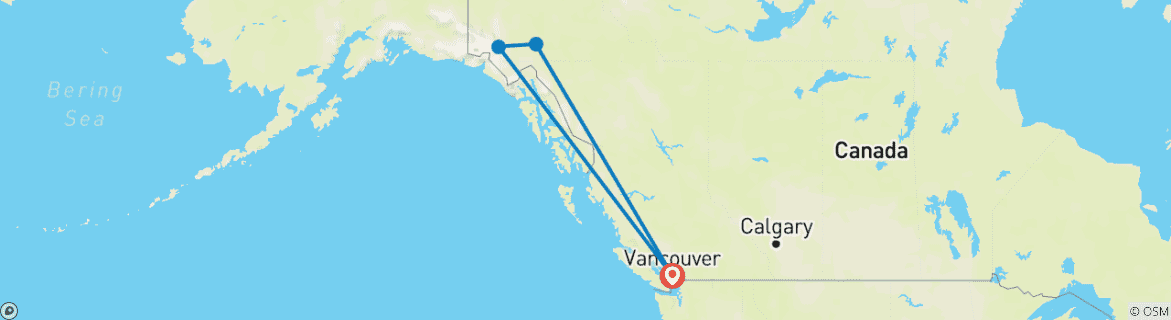 Image d'une carte montrant l'itinéraire du circuit