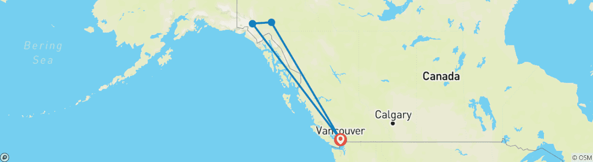 Image d'une carte montrant l'itinéraire du circuit
