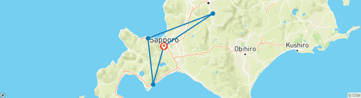 Image d'une carte montrant l'itinéraire du circuit