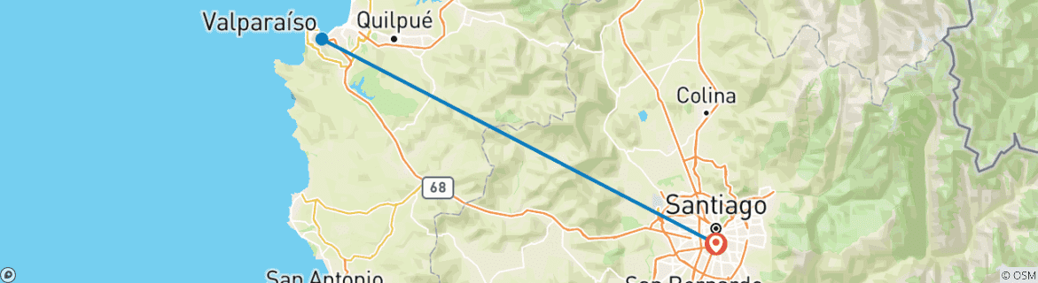 Image d'une carte montrant l'itinéraire du circuit