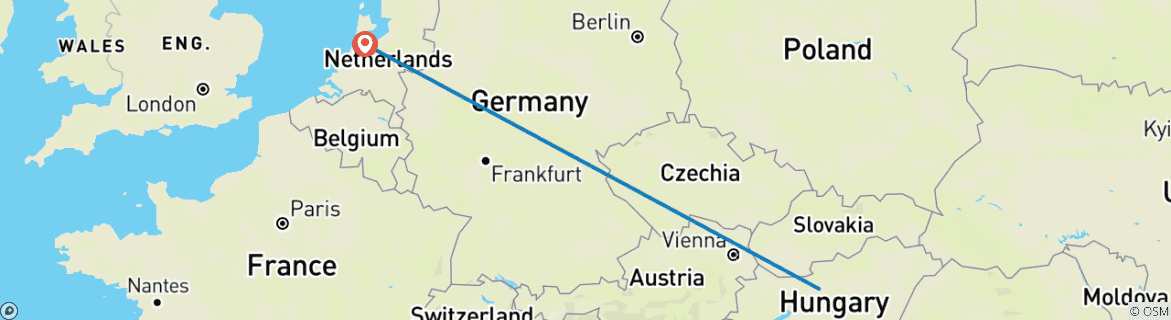 Karte mit der Reiseroute