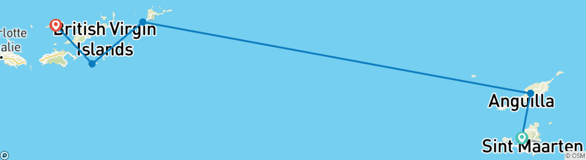 Image d'une carte montrant l'itinéraire du circuit