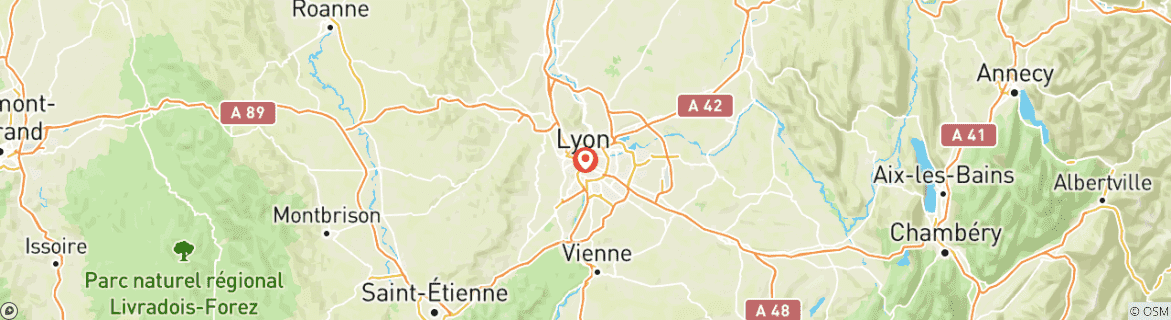 Carte du circuit La Fête des Lumières à Lyon (croisière port à port)