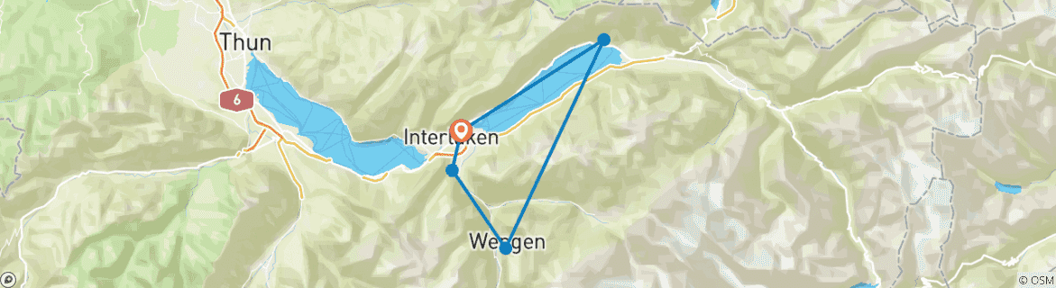 Carte du circuit Les montagnes idylliques de la région de la Jungfrau