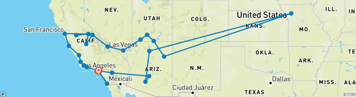 Imagen de un mapa que muestra la ruta del circuito