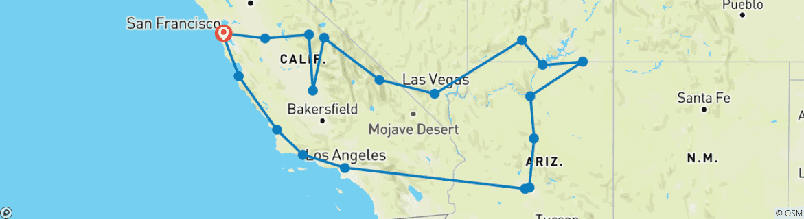 Imagen de un mapa que muestra la ruta del circuito