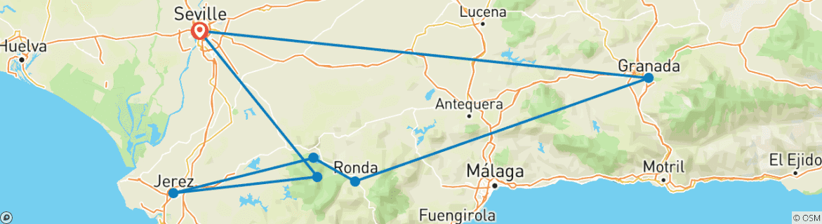 Image d'une carte montrant l'itinéraire du circuit