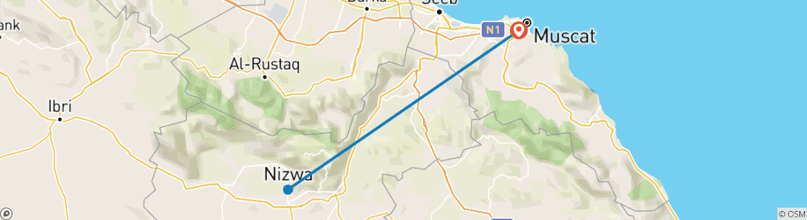 Foto van een kaart met de route van de rondreis