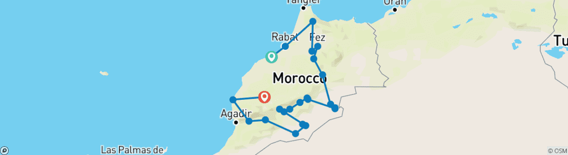 Imagen de un mapa que muestra la ruta del circuito